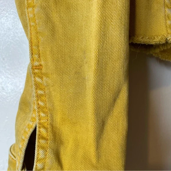 Kut from the Kloth Yellow Jean Jacket Cropped Style - Picture 3 of 5